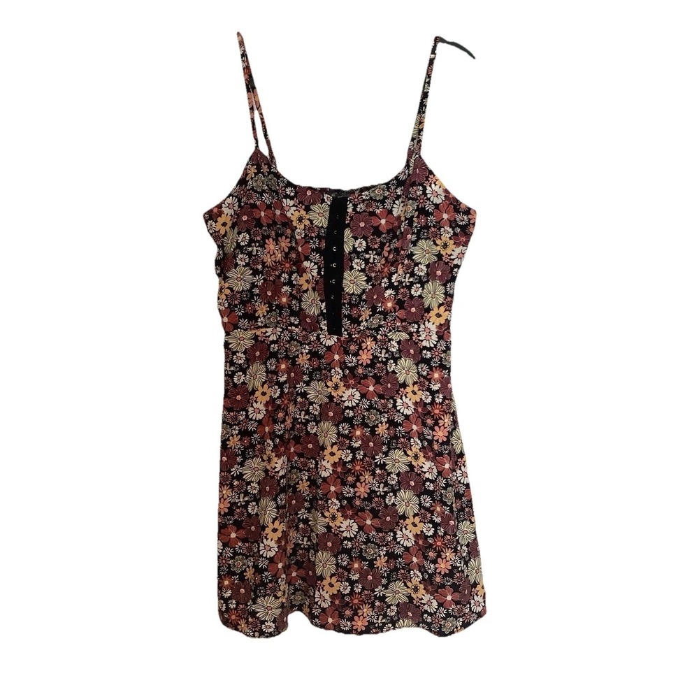Lily Rose Babydoll Sundress‎ XL Black Floral Boho, Y2K, Summer, Mini, Festival